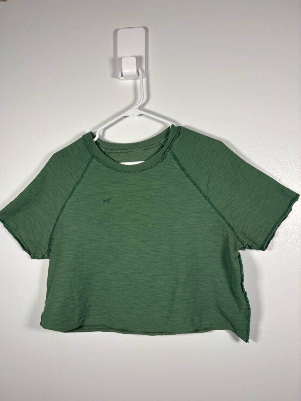 PINK Victoria's Secret Forest Green Cropped Raglan Tee